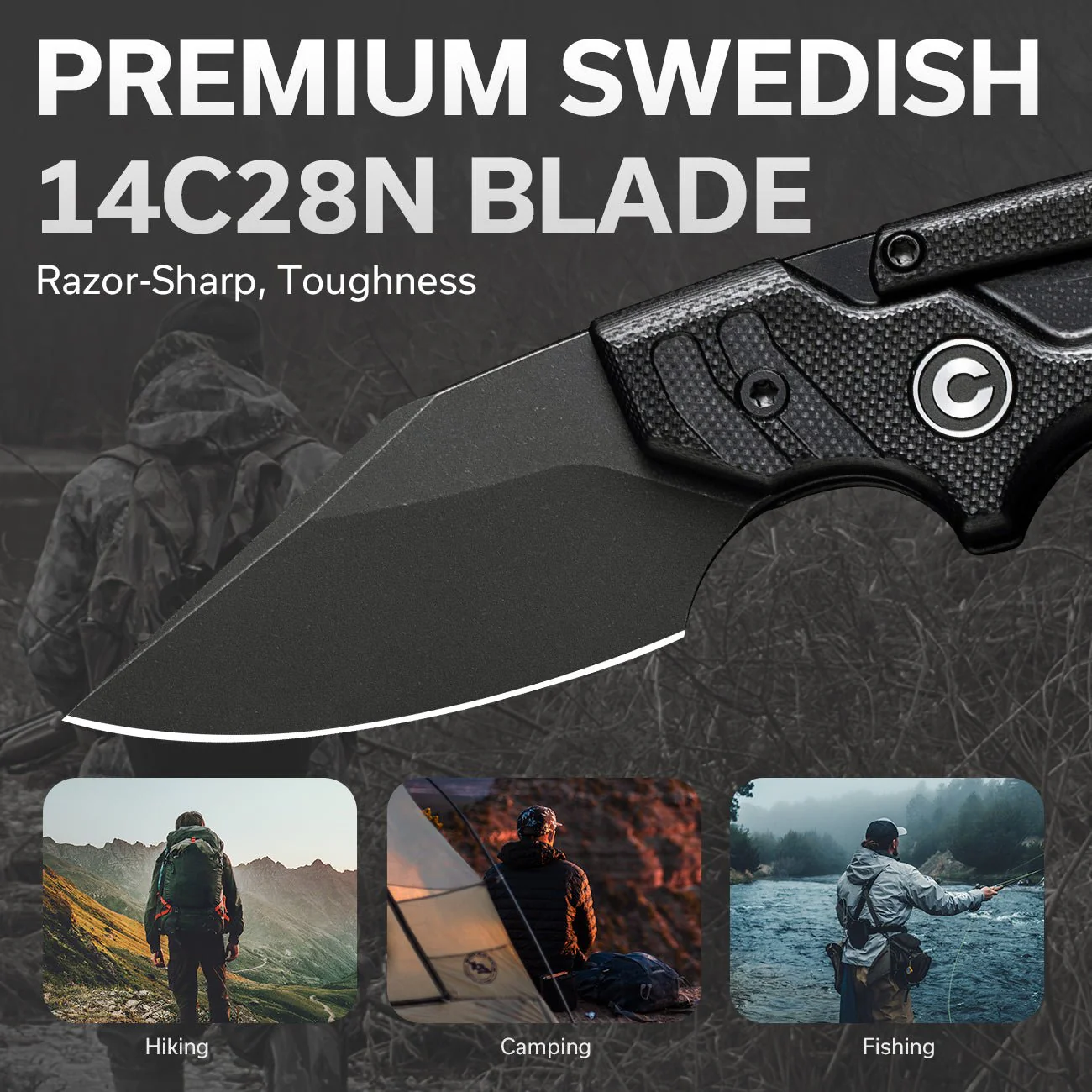 CIVIVI Typhoeus Adjustable Fixed Blade Knife G10 Handle (2.27" 14C28N Blade) C21036-1 - Image 2