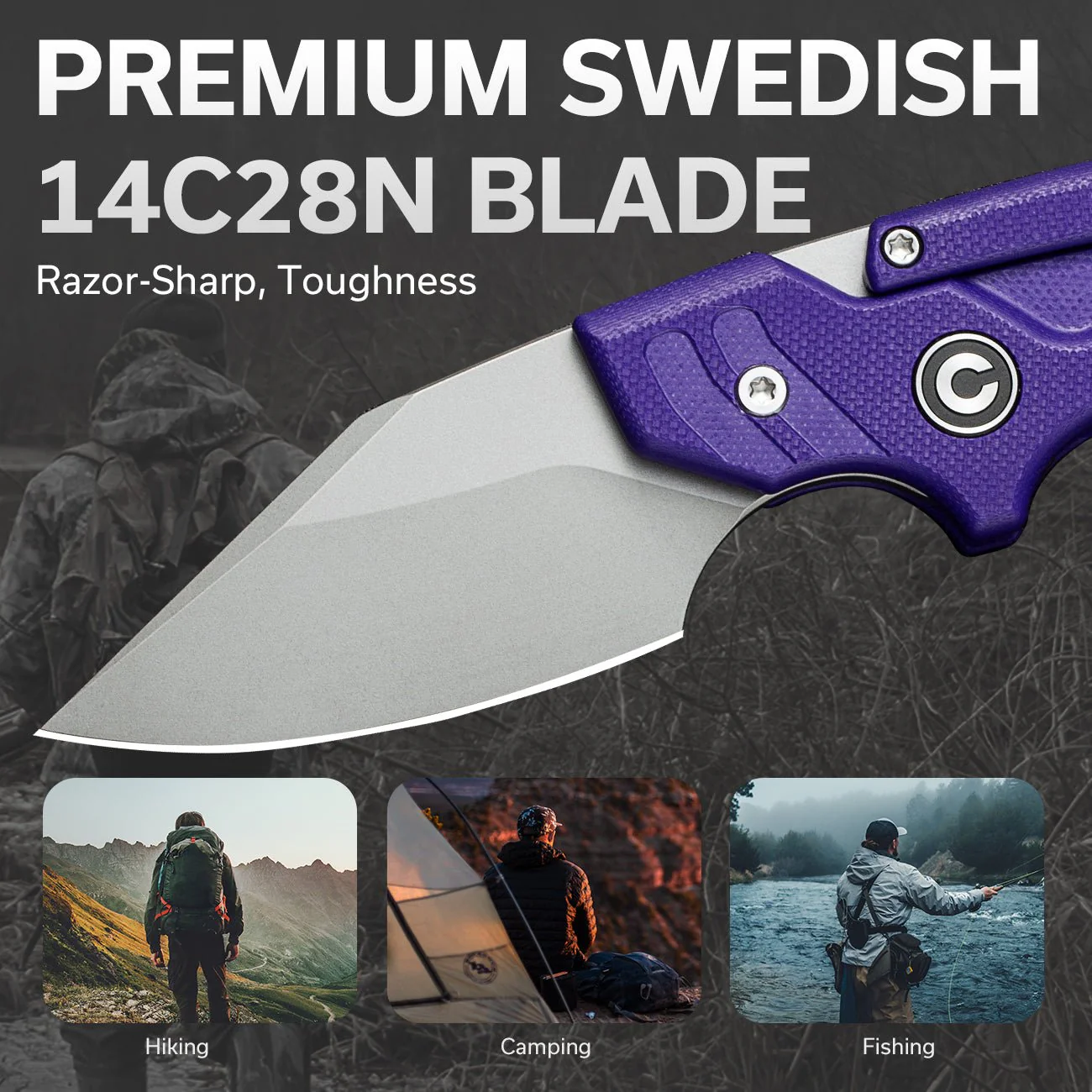 CIVIVI Typhoeus Adjustable Fixed Blade Knife G10 Handle (2.27" 14C28N Blade) C21036-2 - Image 2