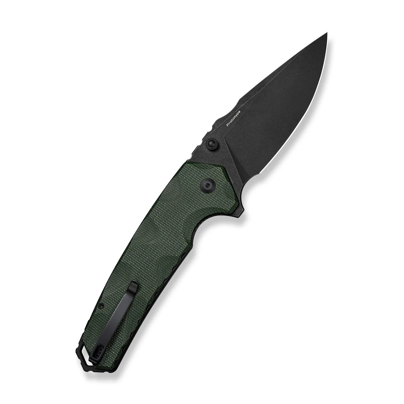 CIVIVI Tyranix Flipper & Thumb Stud Knife Green Canvas Micarta Handle (4.39" Black Stonewashed 14C28N Blade) C25018 Sample2 - Image 2