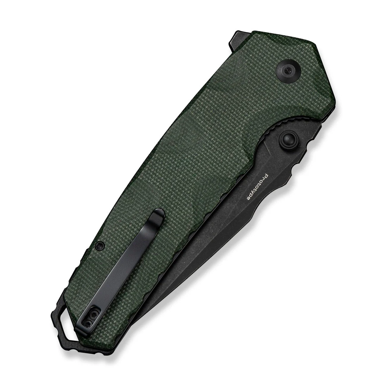 CIVIVI Tyranix Flipper & Thumb Stud Knife Green Canvas Micarta Handle (4.39" Black Stonewashed 14C28N Blade) C25018 Sample2 - Image 4