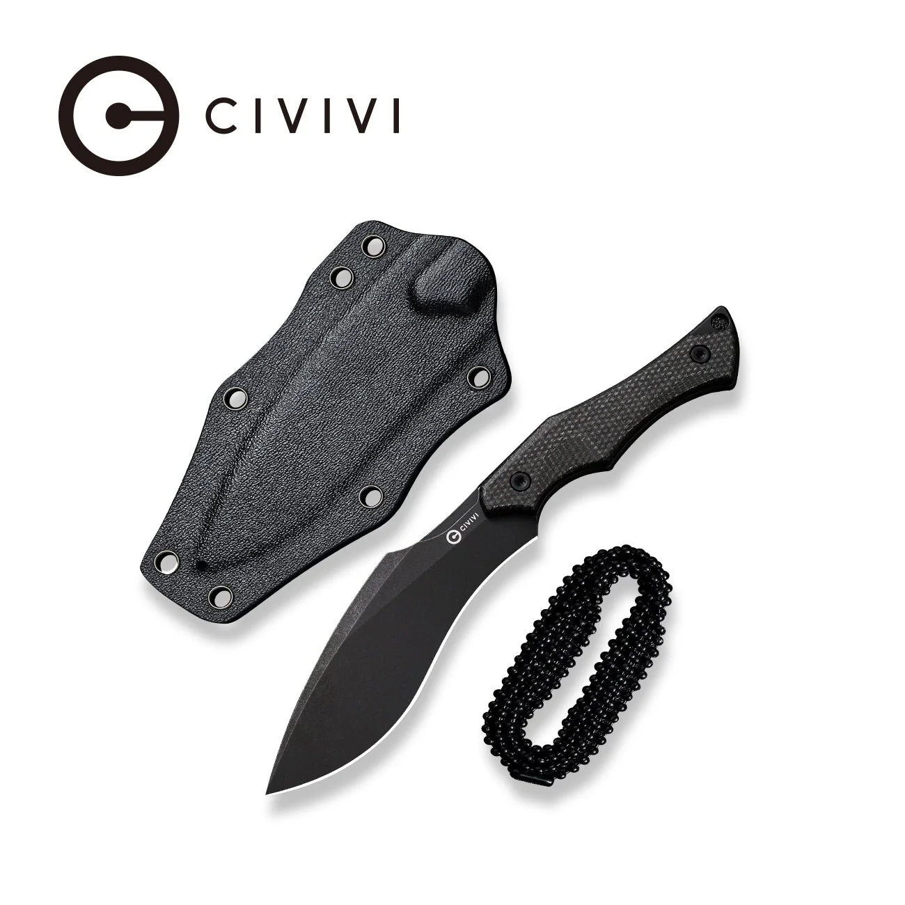 CIVIVI Vaquita II Fixed Blade Knife Micarta Handle (3.2" Nitro-V Blade) C047C-3
