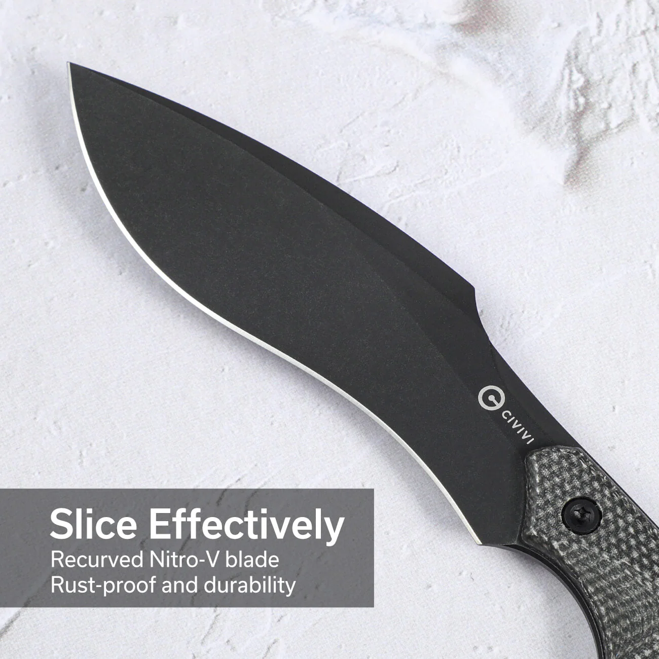 CIVIVI Vaquita II Fixed Blade Knife Micarta Handle (3.2" Nitro-V Blade) C047C-3 - Image 5