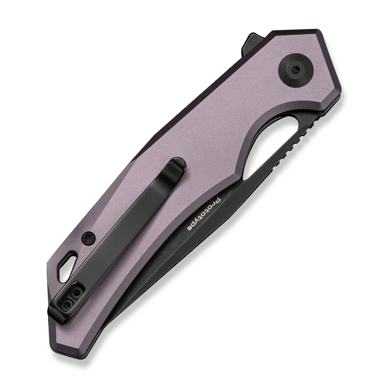 CIVIVI Vexaryn Flipper & Thumb Hole & Button Lock  Knife Purple Aluminum Handle (3.39" Black Stonewashed Nitro-V Blade) C25062 Sample2 - Image 4