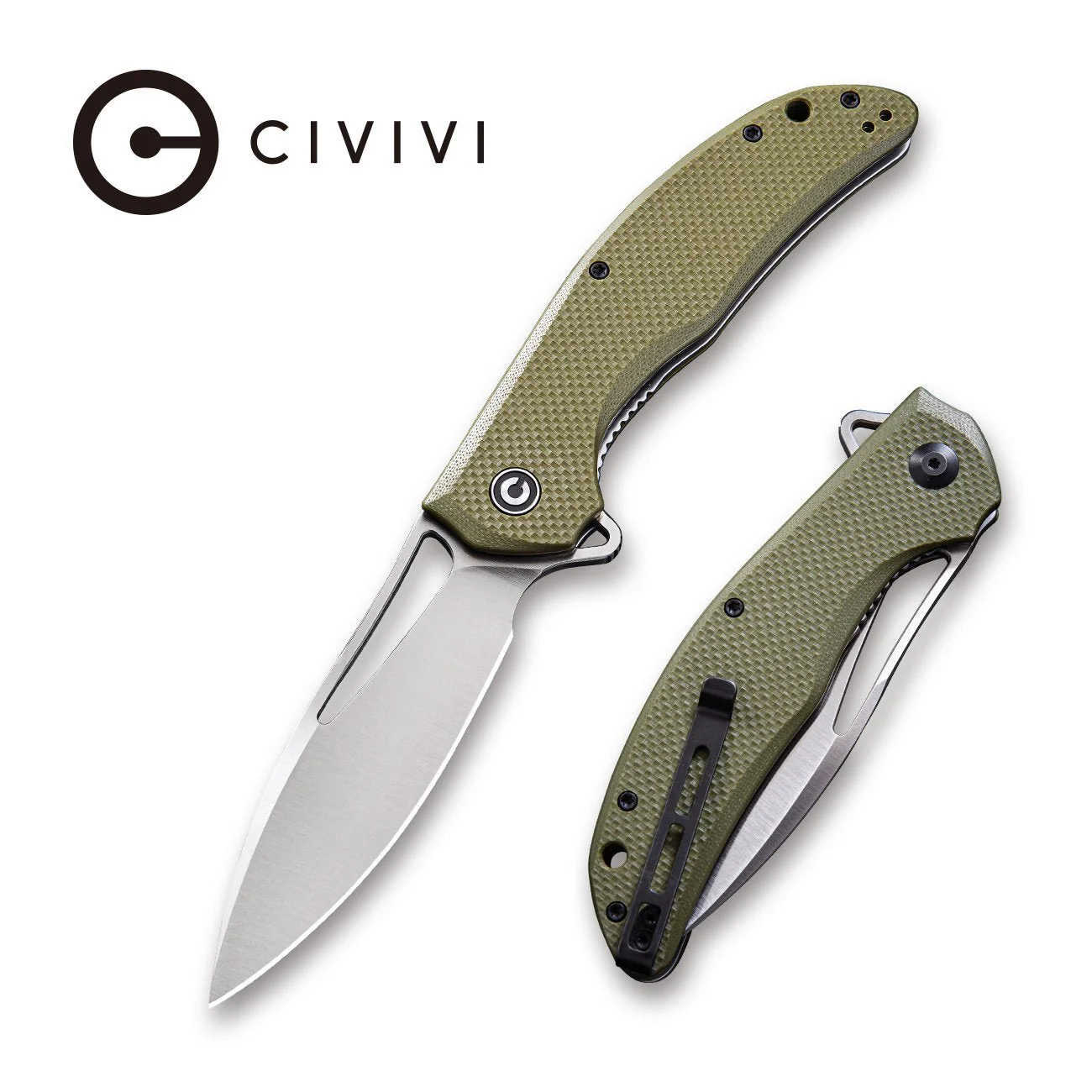 CIVIVI Vexer Flipper & Thumb Hole Knife G10 Handle (3.96" D2 Blade) C915A