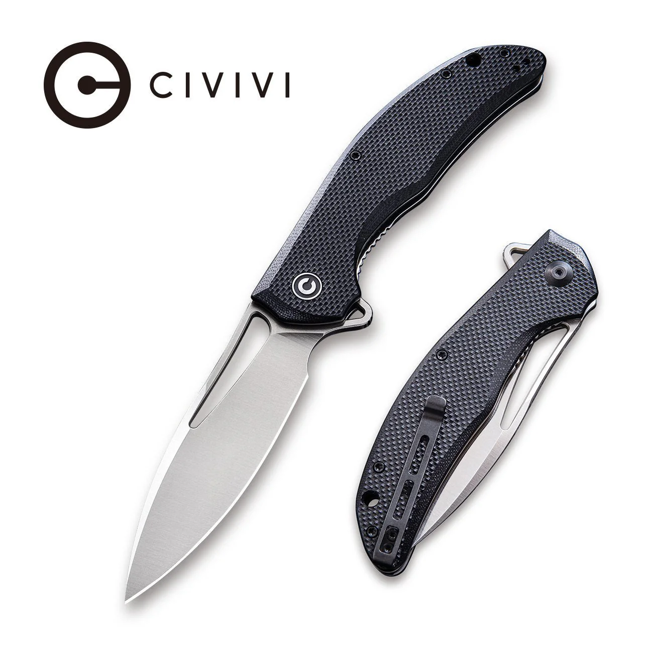 CIVIVI Vexer Flipper & Thumb Hole Knife G10 Handle (3.96" D2 Blade) C915C