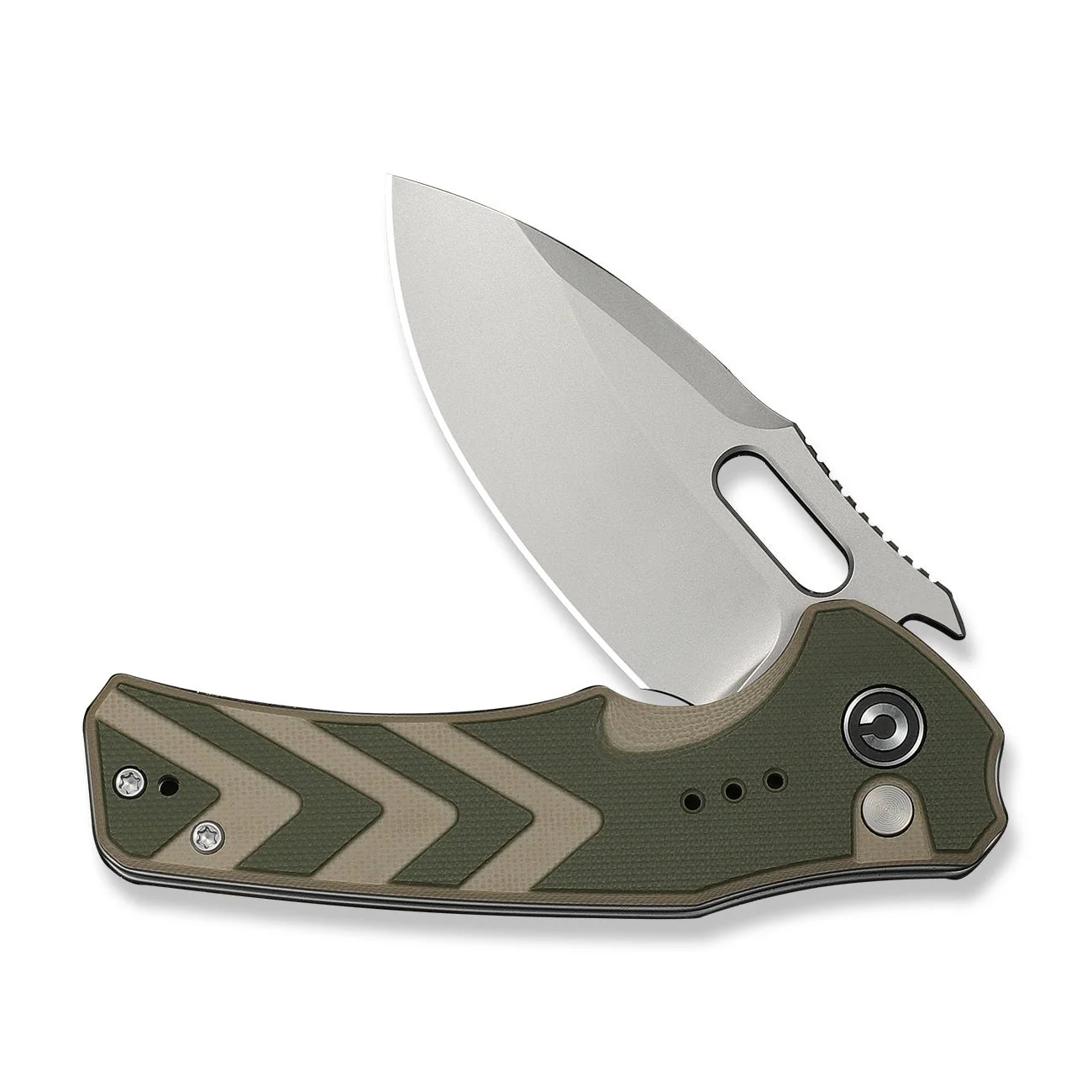 CIVIVI Vexron Flipper & Thumb Hole & Button Lock Knife G10 Handle (2.98" 14C28N Blade) C24066-2 - Image 10