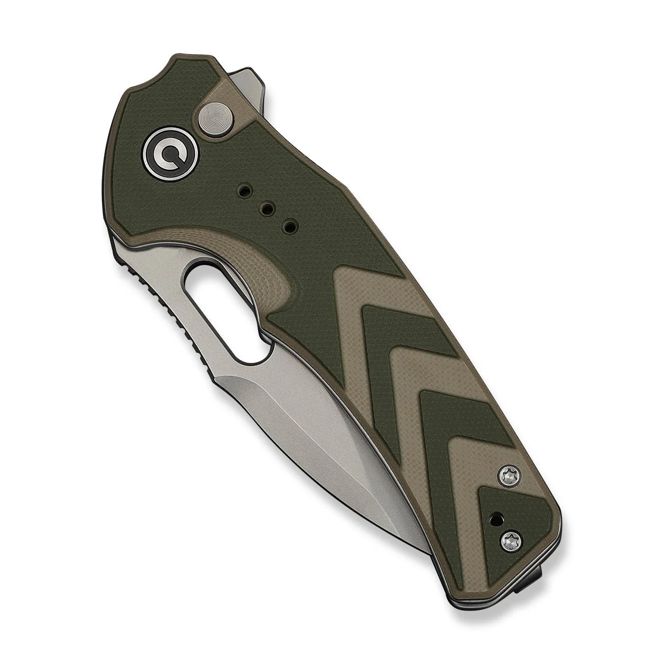 CIVIVI Vexron Flipper & Thumb Hole & Button Lock Knife G10 Handle (2.98" 14C28N Blade) C24066-2 - Image 11