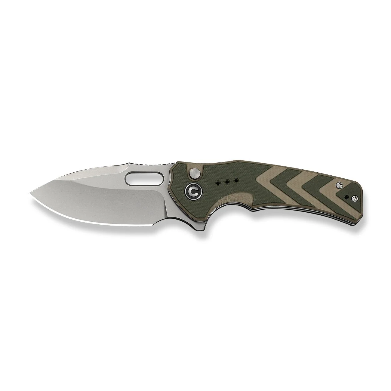 CIVIVI Vexron Flipper & Thumb Hole & Button Lock Knife G10 Handle (2.98" 14C28N Blade) C24066-2 - Image 9