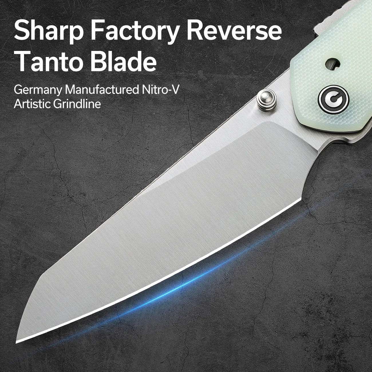 CIVIVI Vision FG Thumb Stud & Superlock Knife G10 Handle (3.54" Nitro-V Blade) C22036-2 - Image 2