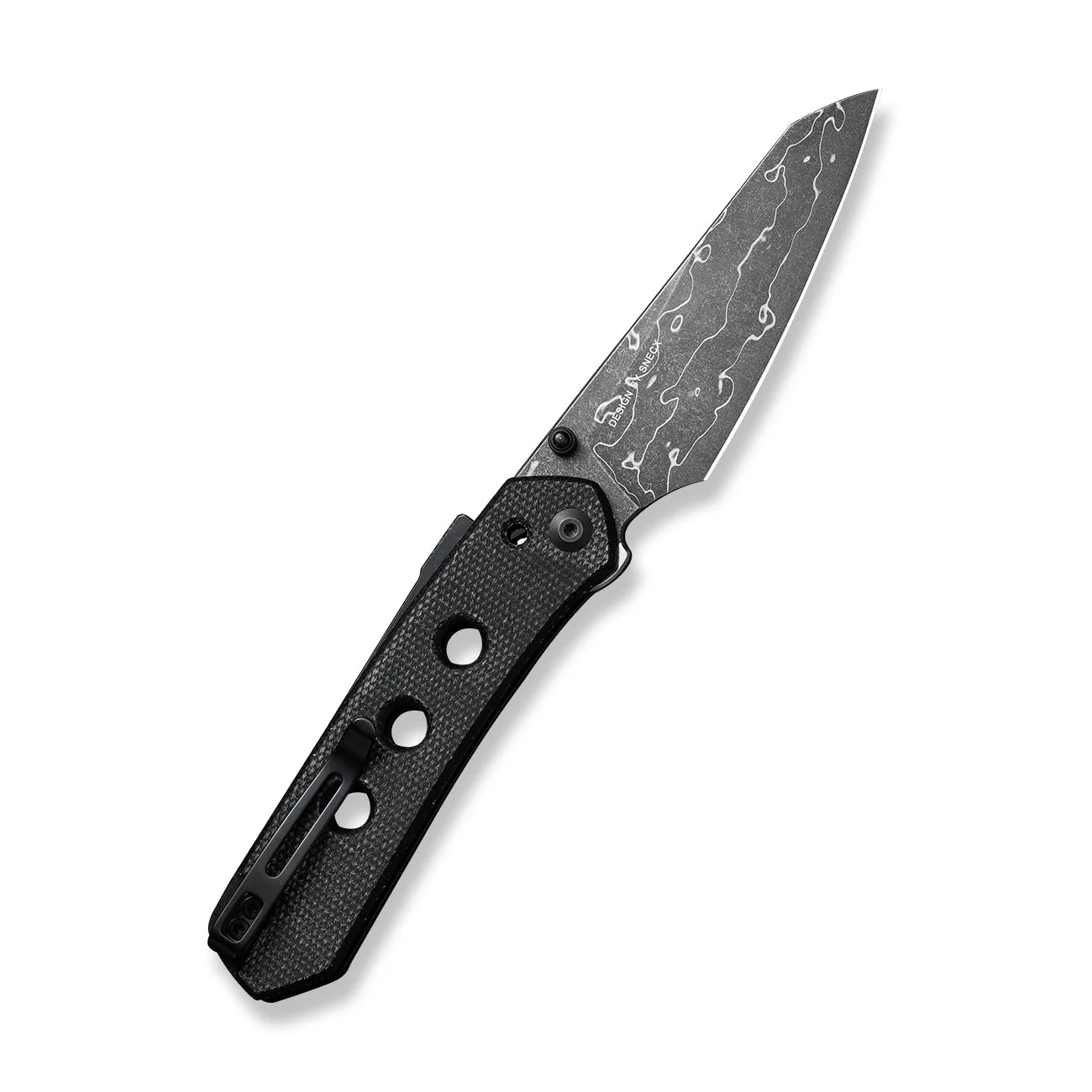 CIVIVI Vision FG Thumb Stud & Superlock Knife Micarta Handle (3.54" Damascus Blade) C22036-DS2 - Image 6