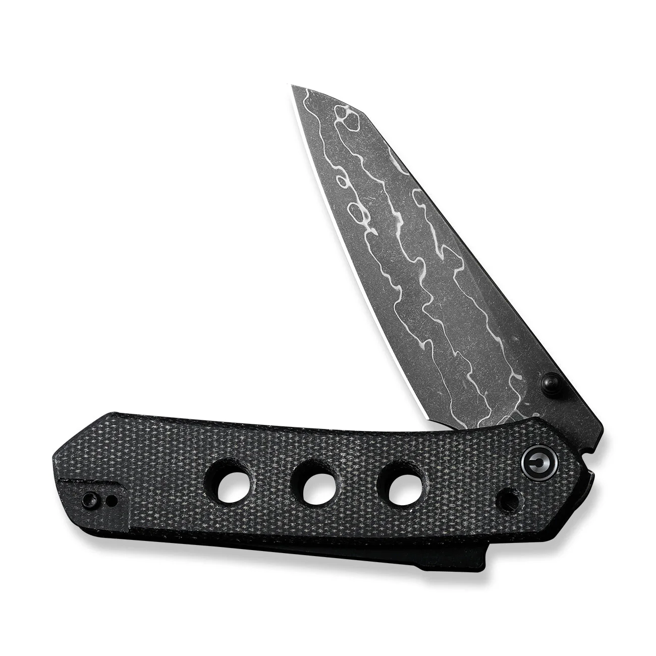 CIVIVI Vision FG Thumb Stud & Superlock Knife Micarta Handle (3.54" Damascus Blade) C22036-DS2 - Image 9