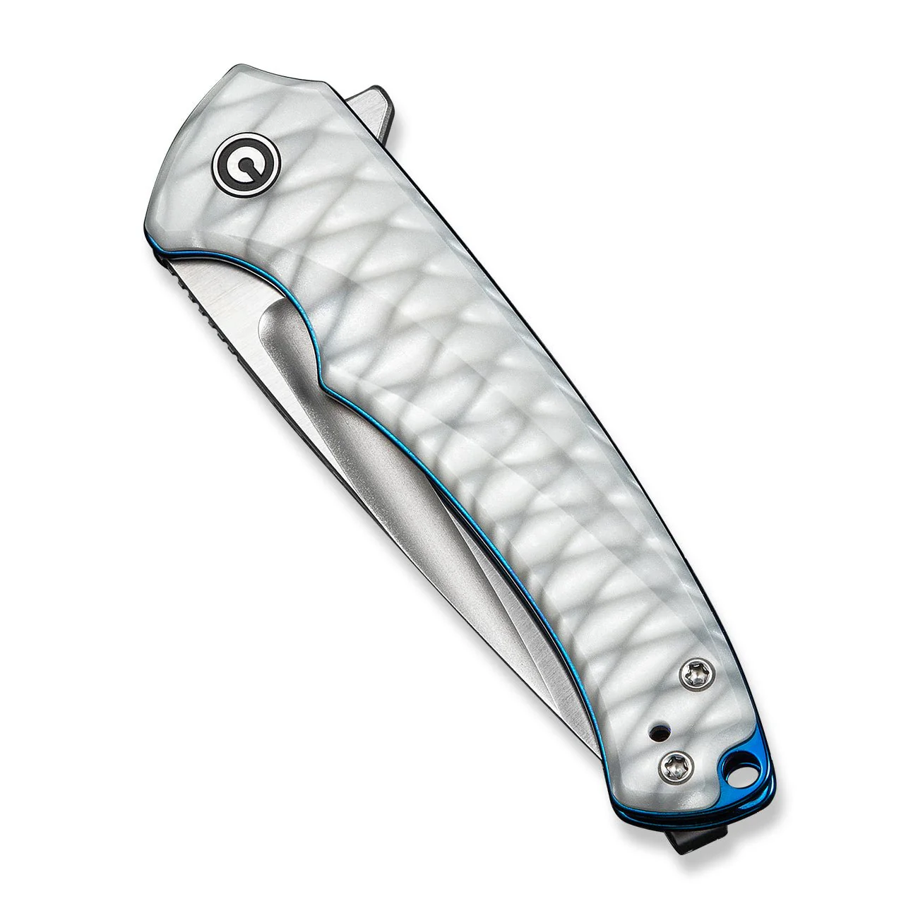 CIVIVI Voidflare Flipper Knife Greyish White Resin Handle With Scale Pattern (2.92" Satin Finished 14C28N Blade) C24040-2 - Image 11