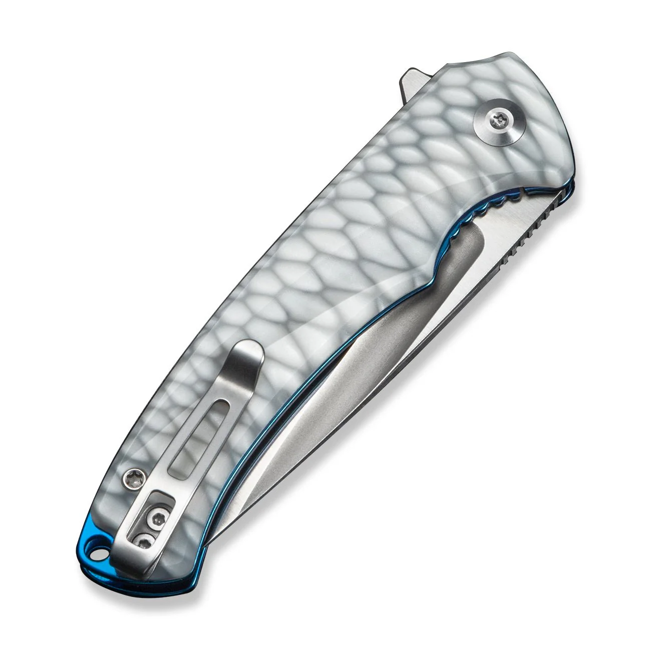 CIVIVI Voidflare Flipper Knife Greyish White Resin Handle With Scale Pattern (2.92" Satin Finished 14C28N Blade) C24040-2 - Image 12