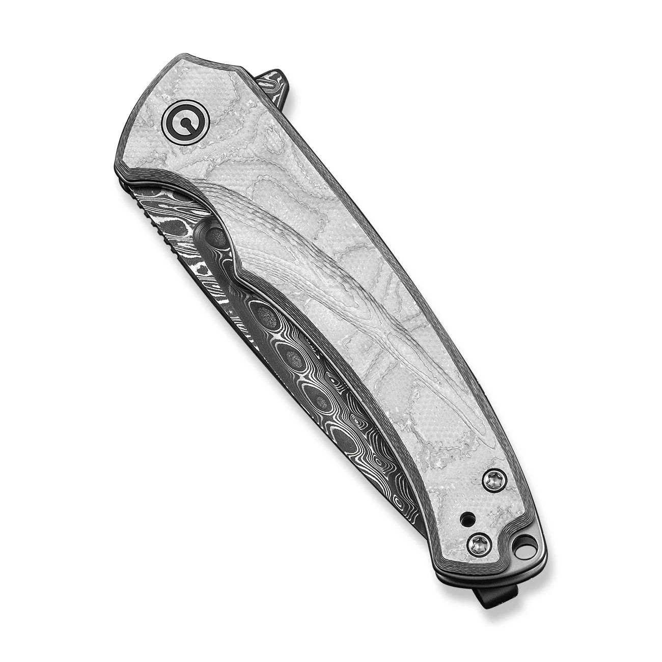 CIVIVI Voidflare Flipper Knife G10 With Aluminum Foil Handle (2.92" Damascus Blade) C24040-DS1 - Image 11