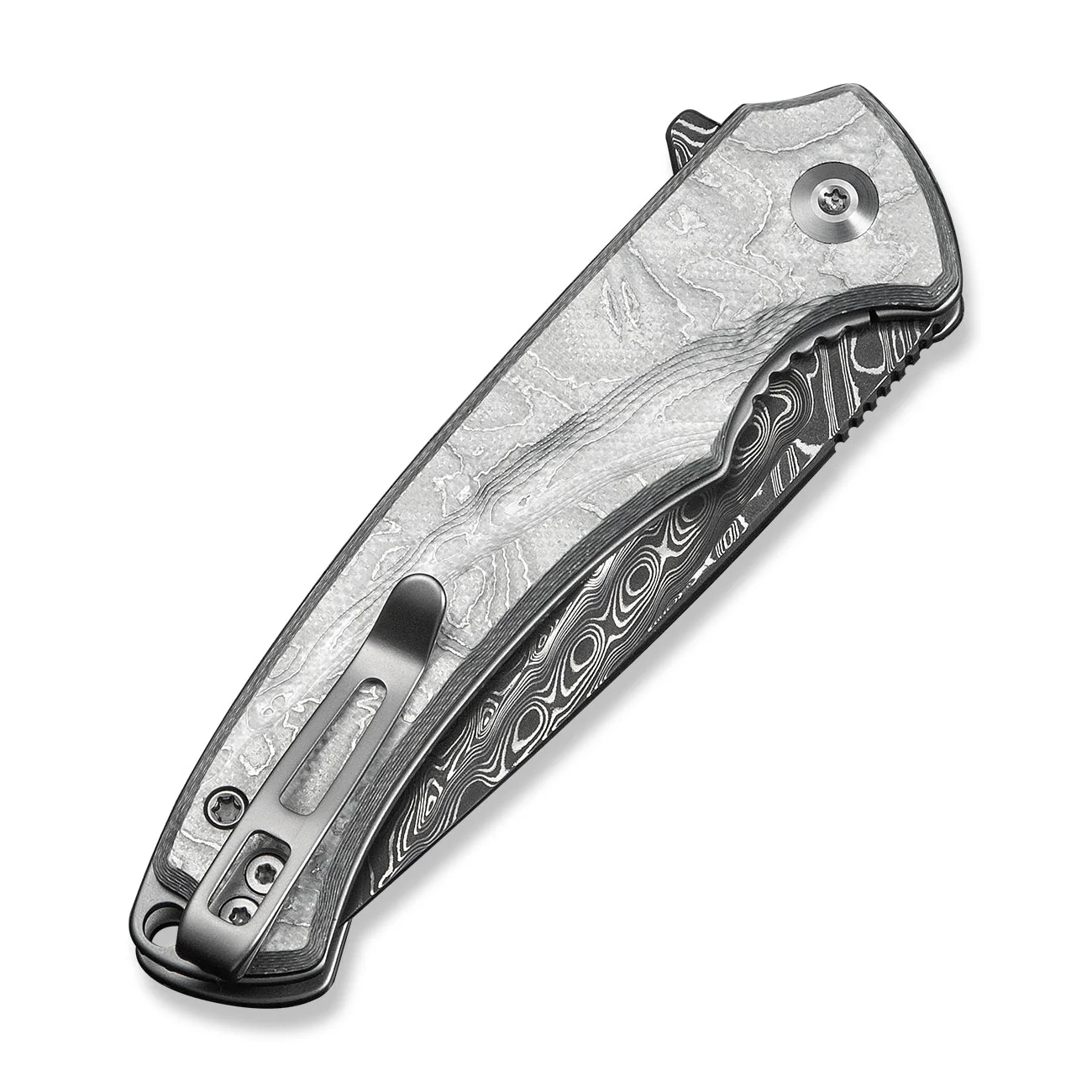 CIVIVI Voidflare Flipper Knife G10 With Aluminum Foil Handle (2.92" Damascus Blade) C24040-DS1 - Image 12