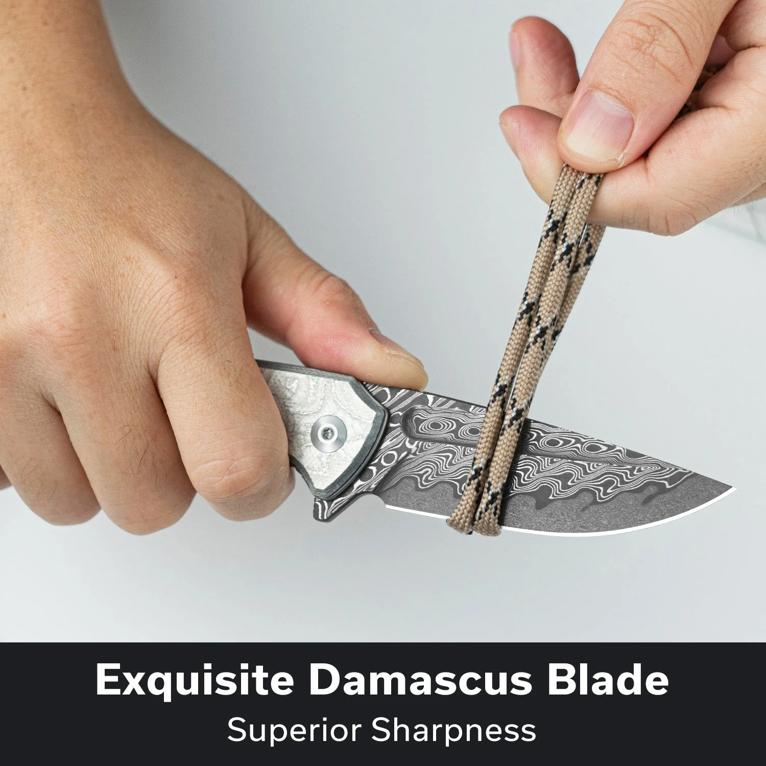CIVIVI Voidflare Flipper Knife G10 With Aluminum Foil Handle (2.92" Damascus Blade) C24040-DS1 - Image 2
