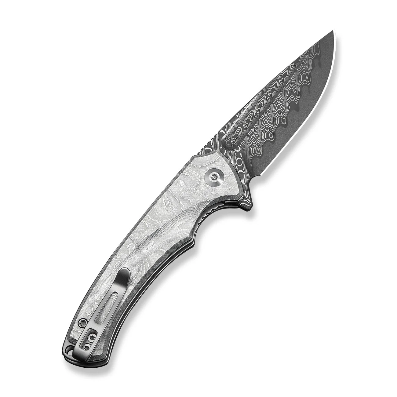 CIVIVI Voidflare Flipper Knife G10 With Aluminum Foil Handle (2.92" Damascus Blade) C24040-DS1 - Image 7
