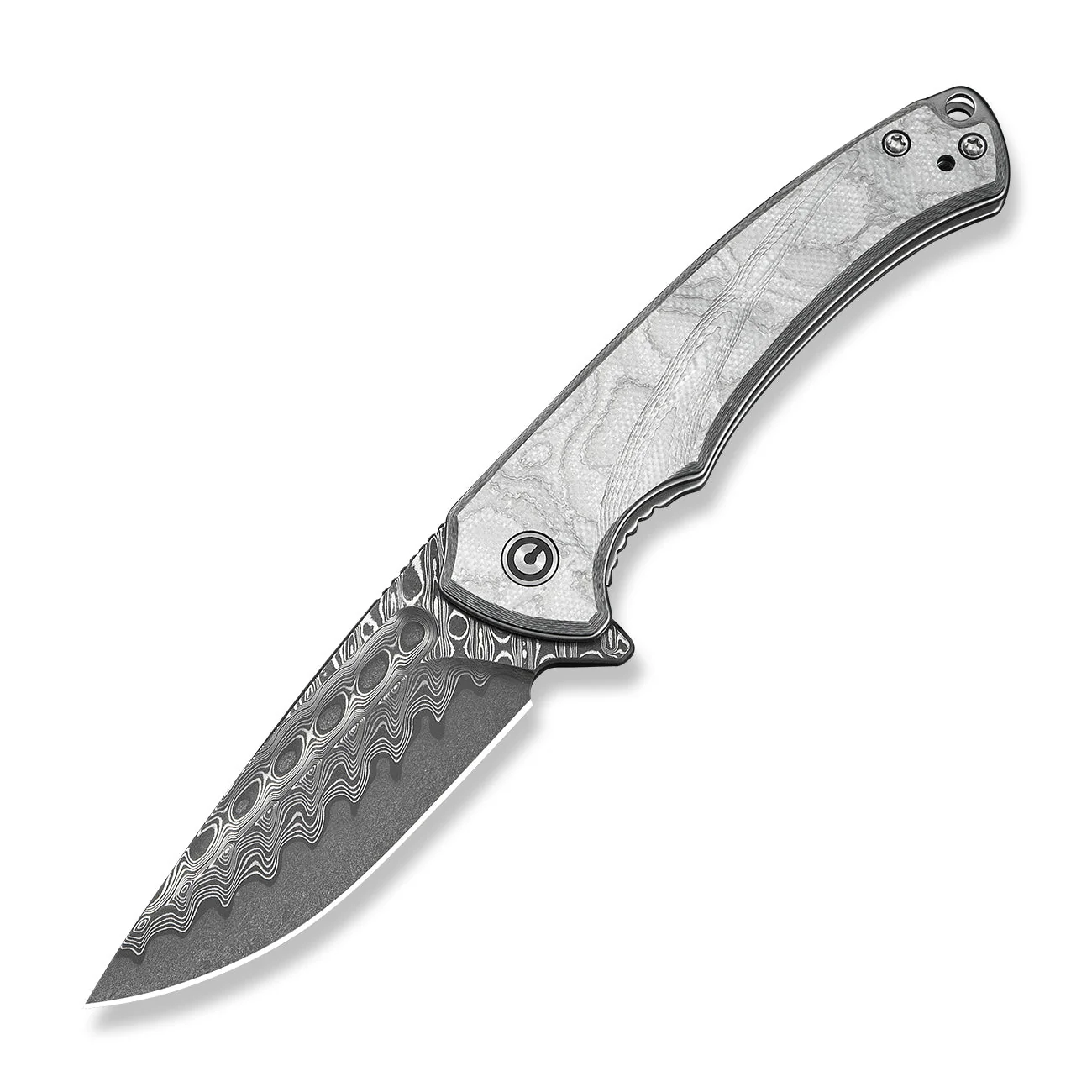 CIVIVI Voidflare Flipper Knife G10 With Aluminum Foil Handle (2.92" Damascus Blade) C24040-DS1 - Image 8