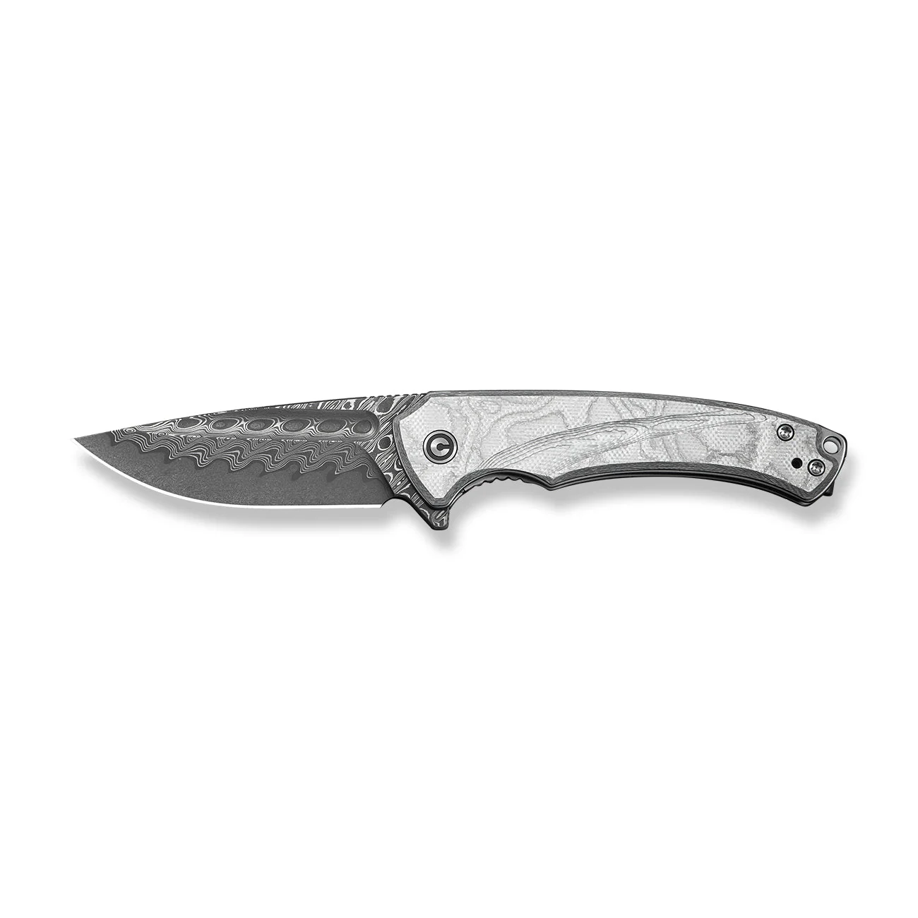 CIVIVI Voidflare Flipper Knife G10 With Aluminum Foil Handle (2.92" Damascus Blade) C24040-DS1 - Image 9
