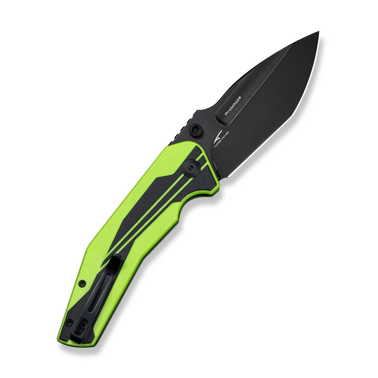 CIVIVI Wellmax Thumb Stud & Button Lock Knife Fluorescent Green & Black G10 Handle (3.6" Black Stonewashed 14C28N Blade) C24008A-Sample2 - Image 2