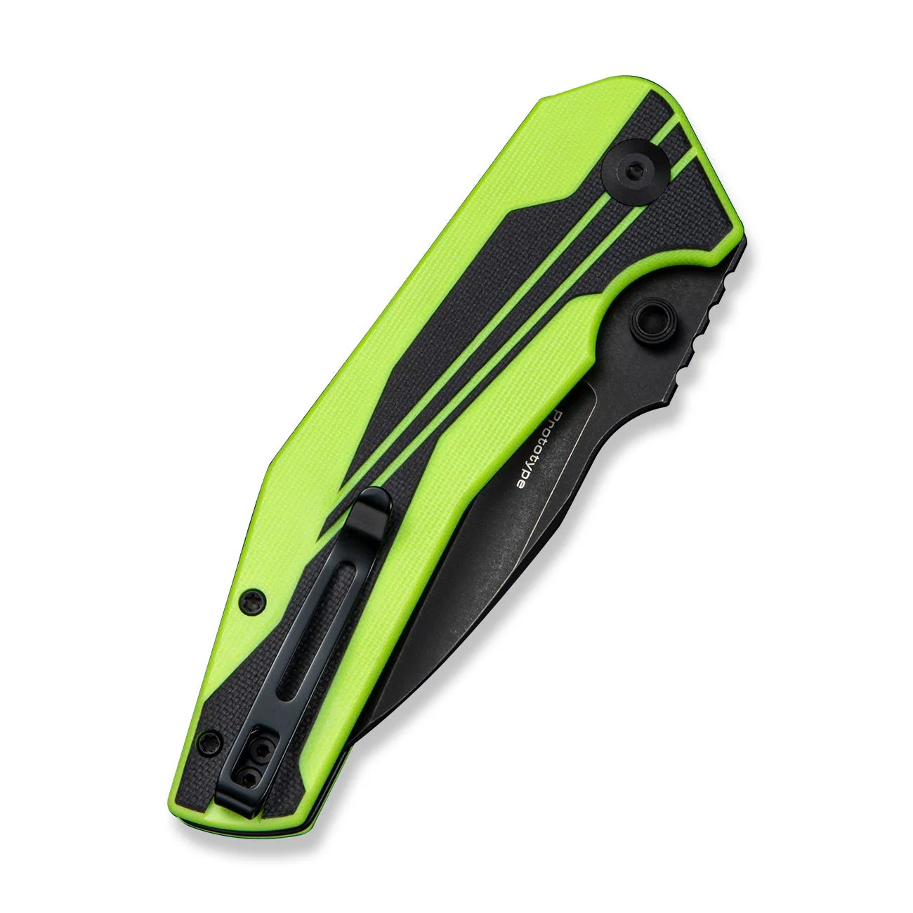 CIVIVI Wellmax Thumb Stud & Button Lock Knife Fluorescent Green & Black G10 Handle (3.6" Black Stonewashed 14C28N Blade) C24008A-Sample2 - Image 4