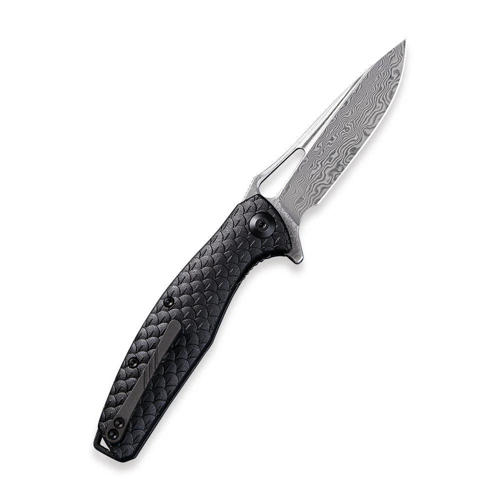 CIVIVI Wyvern Flipper & Thumb Hole Knife FRN Handle (3.45" Damascus Blade) C902DS - Image 2