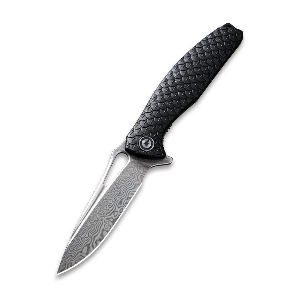 CIVIVI Wyvern Flipper & Thumb Hole Knife FRN Handle (3.45" Damascus Blade) C902DS - Image 3
