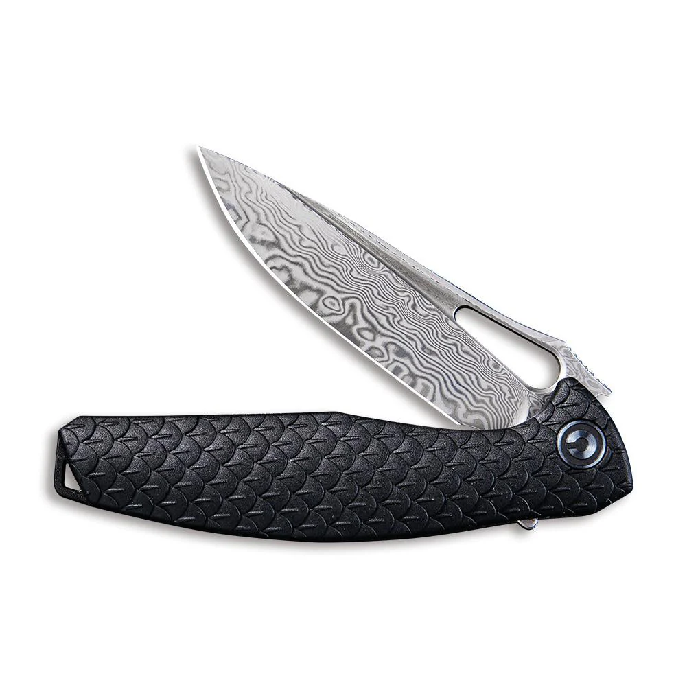 CIVIVI Wyvern Flipper & Thumb Hole Knife FRN Handle (3.45" Damascus Blade) C902DS - Image 4