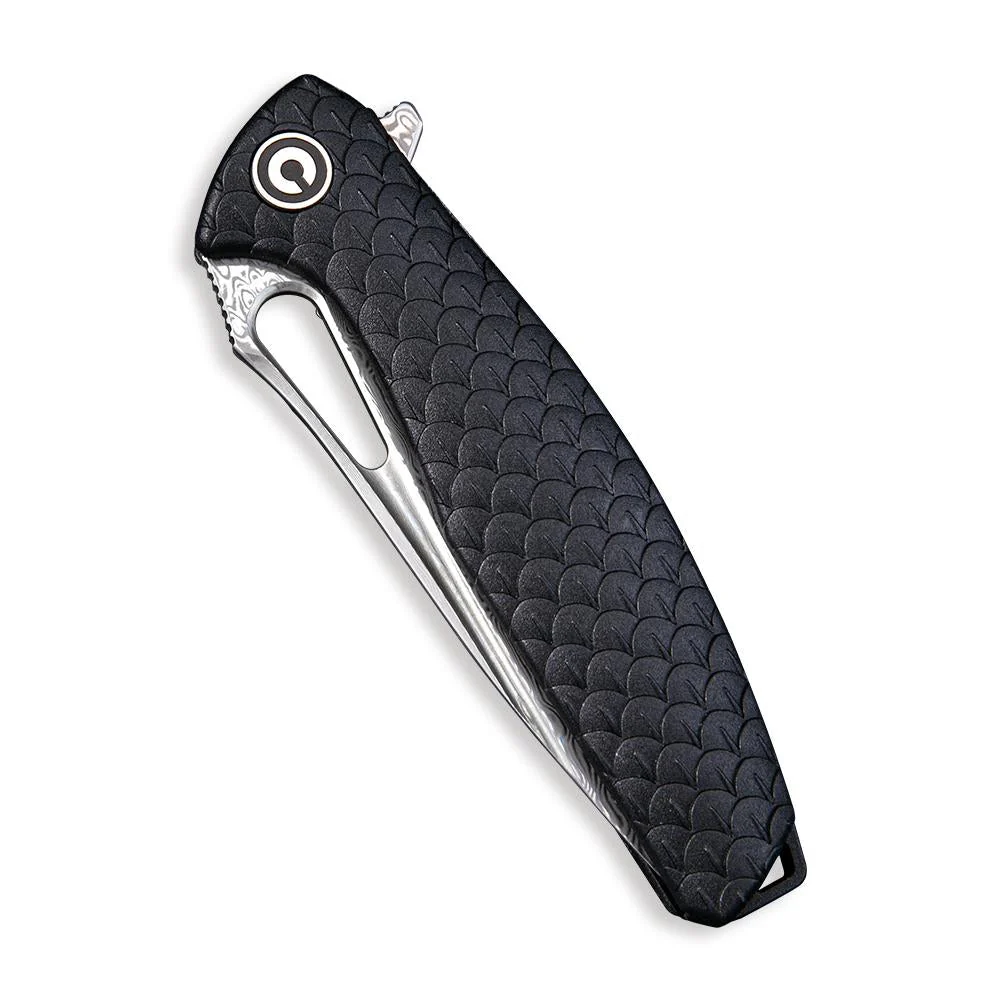 CIVIVI Wyvern Flipper & Thumb Hole Knife FRN Handle (3.45" Damascus Blade) C902DS - Image 5