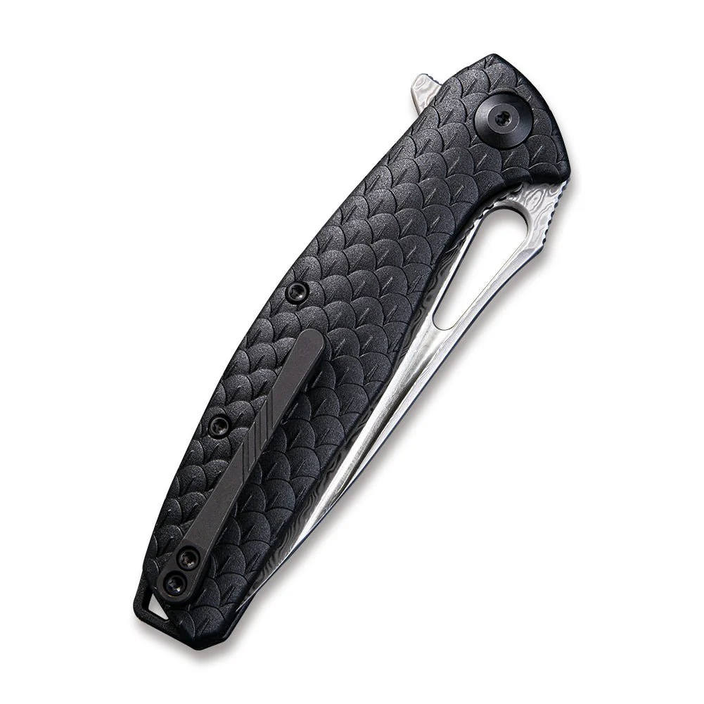 CIVIVI Wyvern Flipper & Thumb Hole Knife FRN Handle (3.45" Damascus Blade) C902DS - Image 6