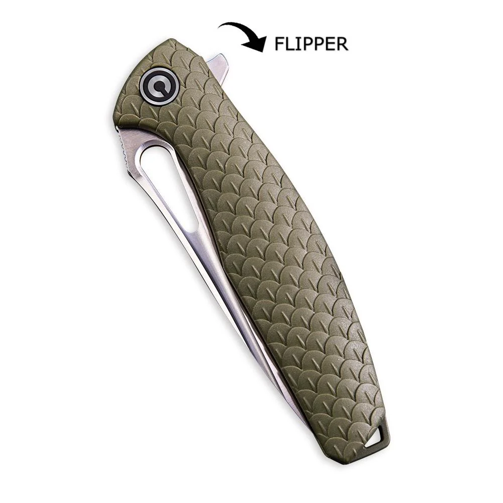 CIVIVI Wyvern Flipper & Thumb Hole Knife FRN Handle (3.45" D2 Blade) C902A - Image 6