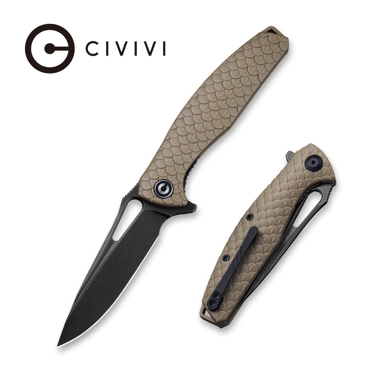 CIVIVI Wyvern Flipper & Thumb Hole Knife FRN Handle (3.45" D2 Blade) C902F