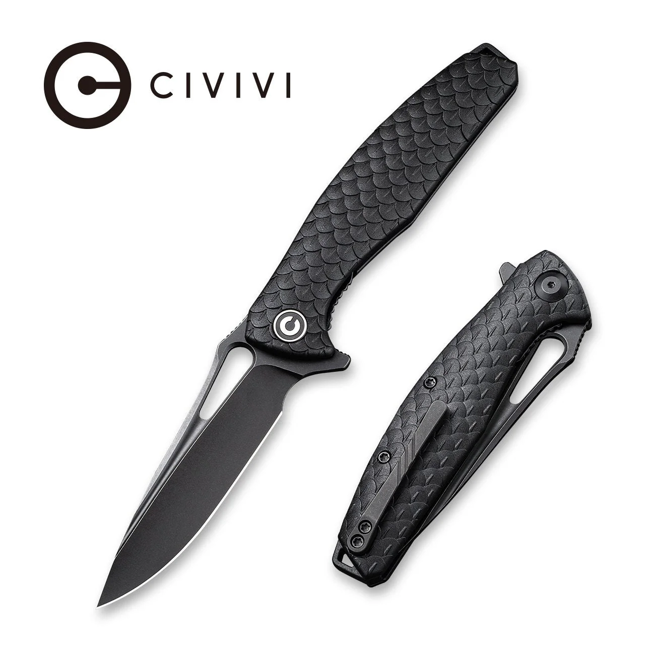 CIVIVI Wyvern Flipper & Thumb Hole Knife FRN Handle (3.45" D2 Blade) C902I