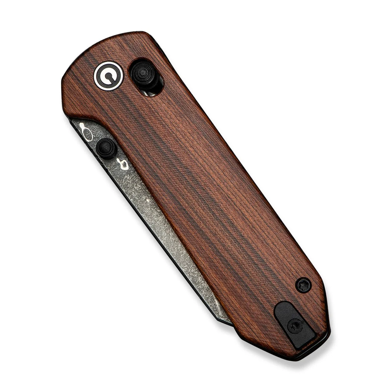 CIVIVI Yonder Thumb Stud & Crossbar Lock Knife Wood Handle (2.88" Damascus Blade) C23073B-DS1 - Image 11