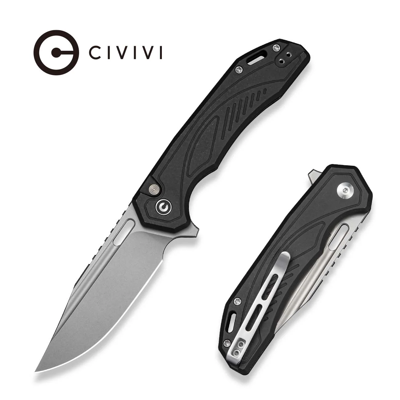 CIVIVI Zelthara Black Magnesium Handle (3.3" Stonewashed 14C28N Blade) C25076 Sample1
