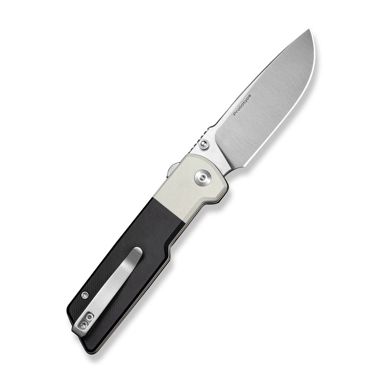 CIVIVI Zygon Flipper & Thumb Stud Knife Black / White G10 Handle (3.24" Satin Finished Nitro-V Blade) C25035 Sample1 - Image 2