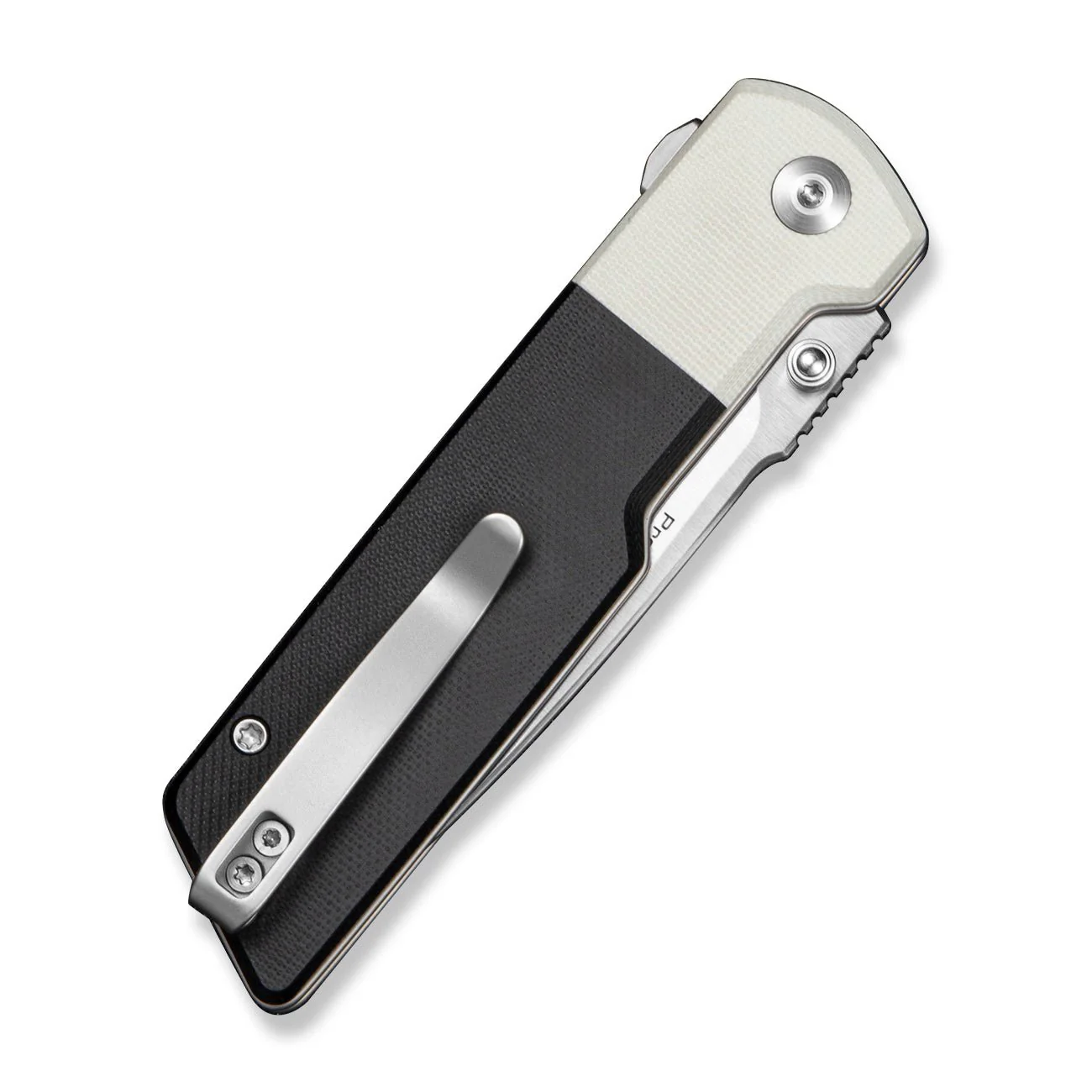 CIVIVI Zygon Flipper & Thumb Stud Knife Black / White G10 Handle (3.24" Satin Finished Nitro-V Blade) C25035 Sample1 - Image 4